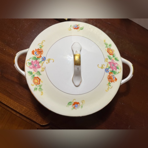 RARE Eschenbach Baronet style Bavarian China Pattern Floral China Bowl w Lid - Picture 4 of 14